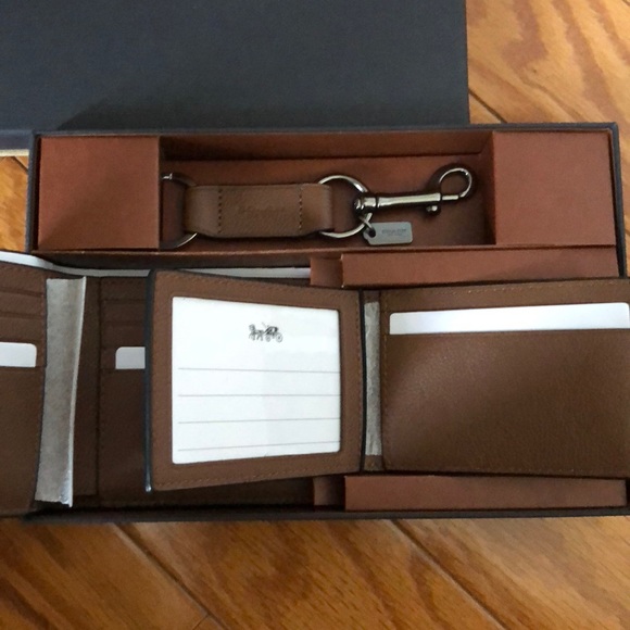 Coach Saddle Brown 3 Piece Calf Leather Gift Set - Picture 2 of 3